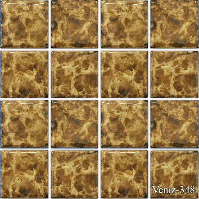 Veniz Series Pool Tile in Tiger, Ocean Blue, Sea Foam, Navy Blue colors, 3x3 ceramic tiles