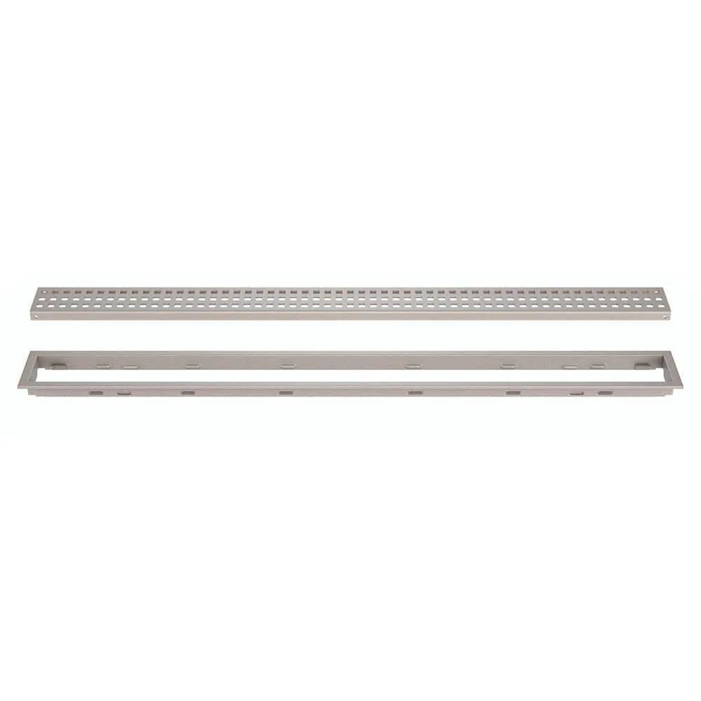 Schluter Kerdi-Line Stone Grey 31-1/2 in. Square Linear Drain Grate Assembly, textured stone grey finish, modern design