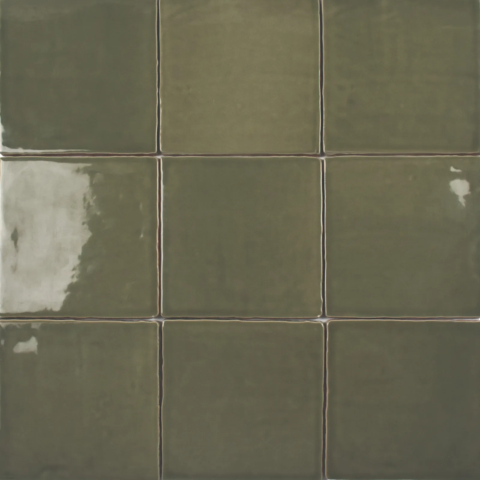 Verde ceramic wall tiles in vibrant green color, structured finish, sizes 5x5 and 2.5x5, made from high-quality ceramic