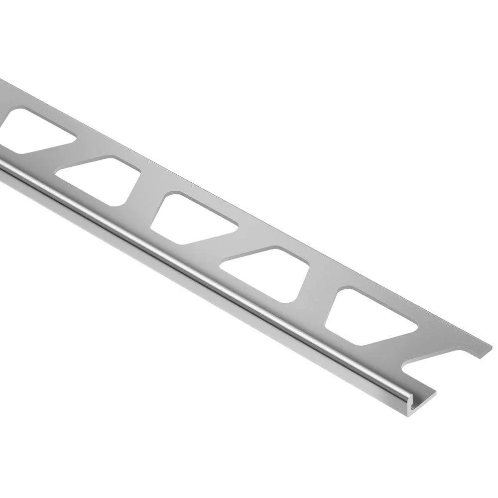 Schluter Schiene 5/16" Greige Textured transition molding in a modern interior setting