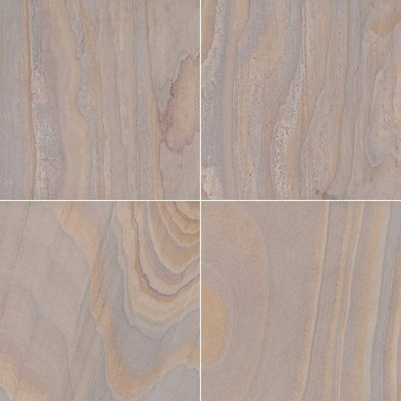 Rainbow Teak Sandstone Tiles MultiColor 12x12 Gauged Finish Natural Stone