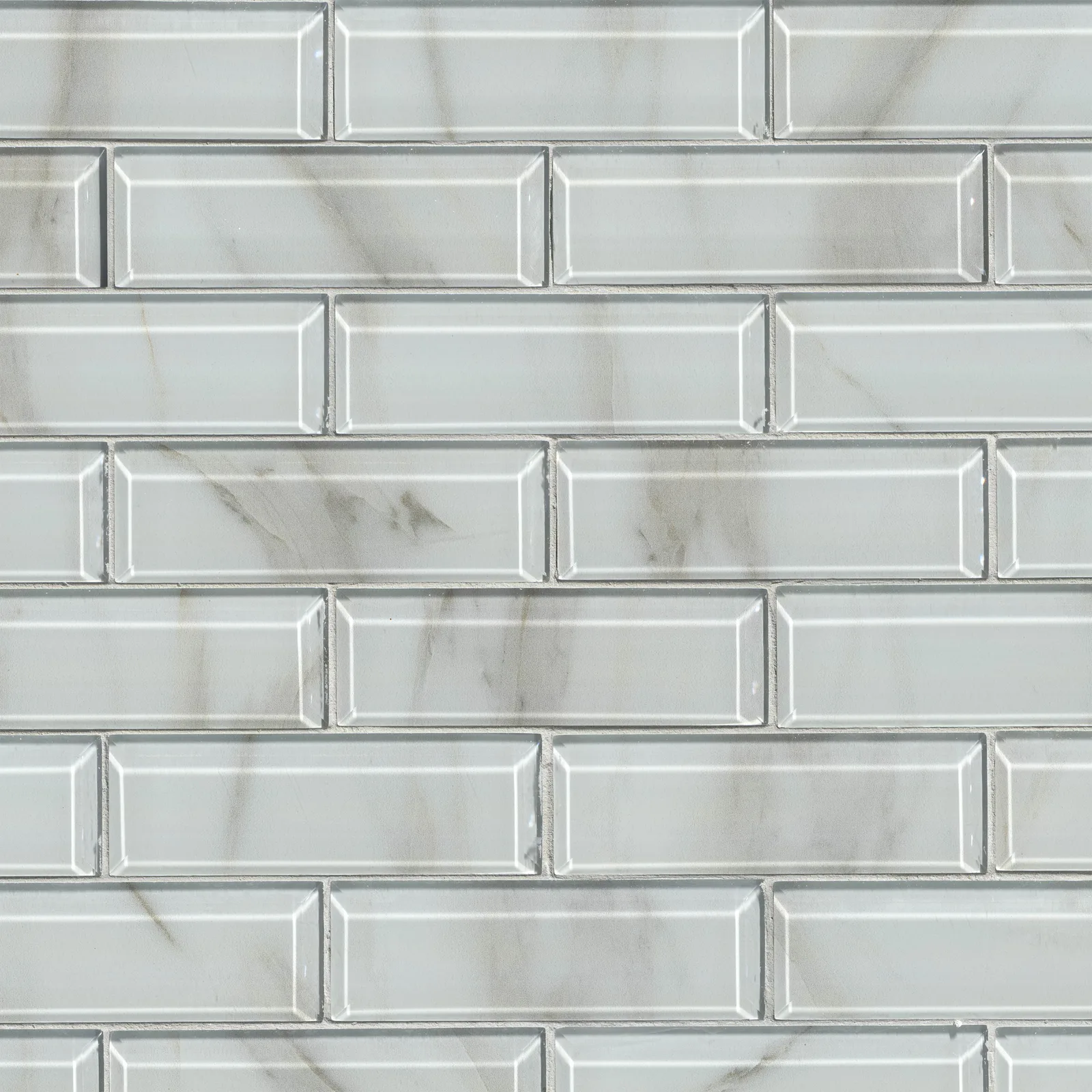 Ivory Amber Beveled Subway Tile in beige and white, honed and glossy finish, 2x6 and 4x3 sizes, made from high-quality materials