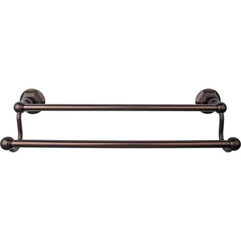Edwardian Bath Towel Bar Double - Hex Backplate