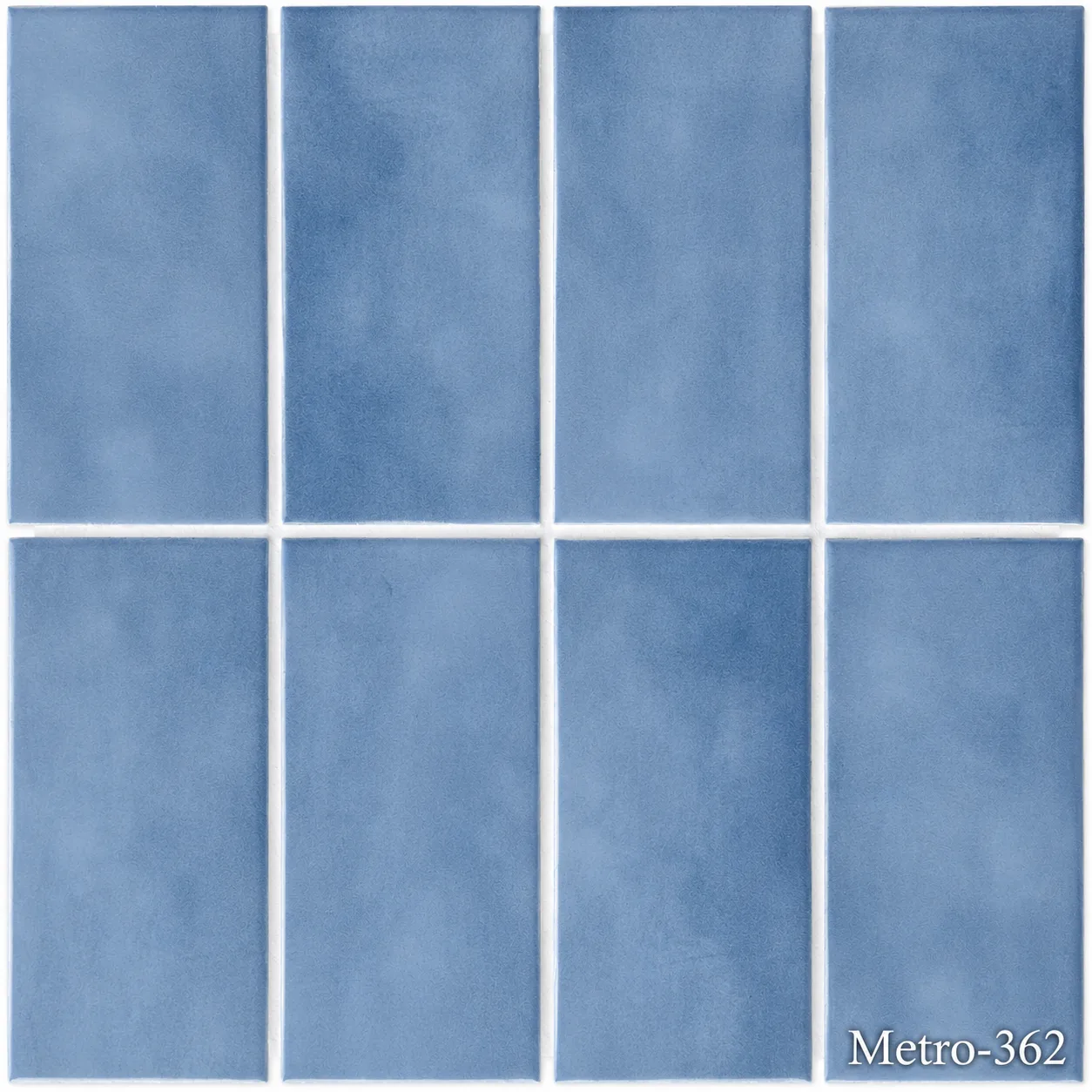Metro Pool Tile in Lapis, Marina, Shadow Gray, Atlas White, 3x6 Ceramic