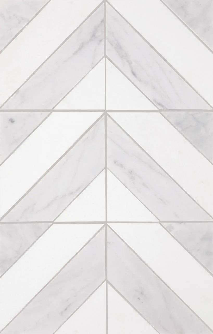 Daltile Perfit Mosaix Saran White & Thassos Dash, Honed Mosaic Tile