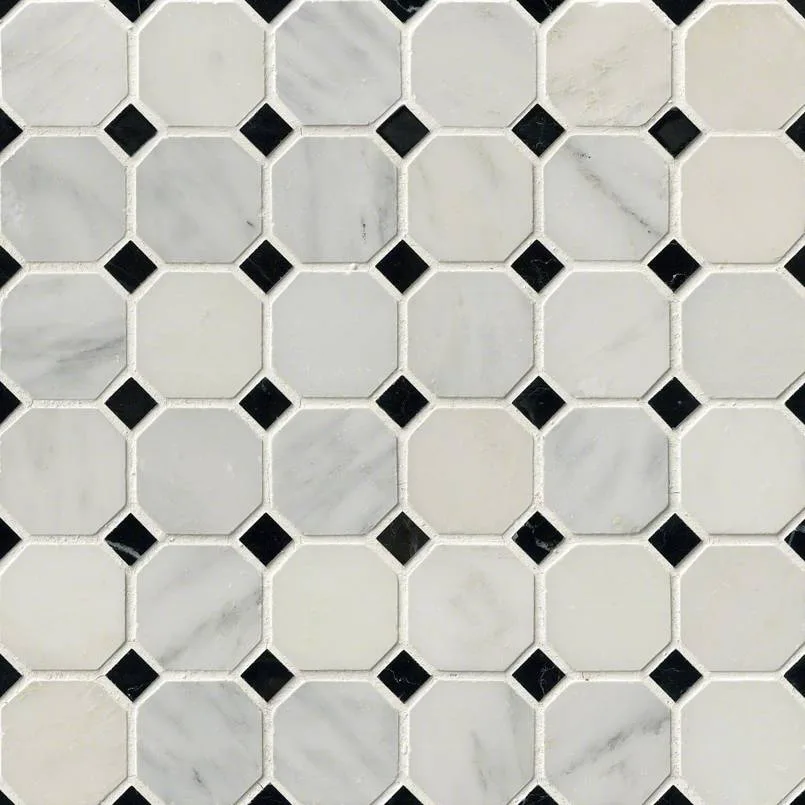 Greecian White 2 Octagon Mosaic