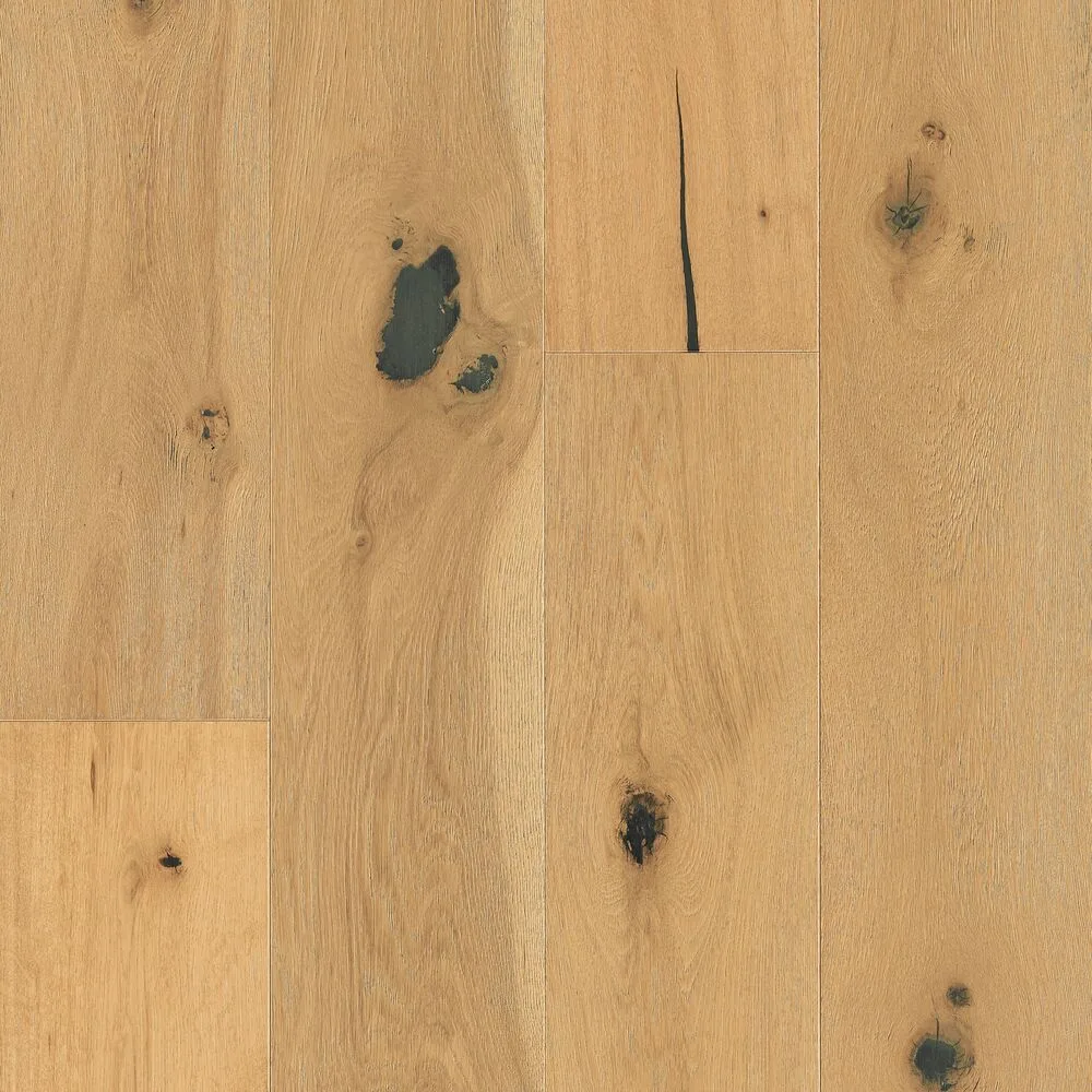 TimberBrushed Silver 5 inch engineered hardwood flooring in hickory with a brushed silver finish