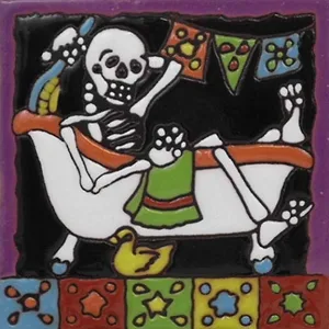 DD Bathtub - Dia de los Muertos Art Tile