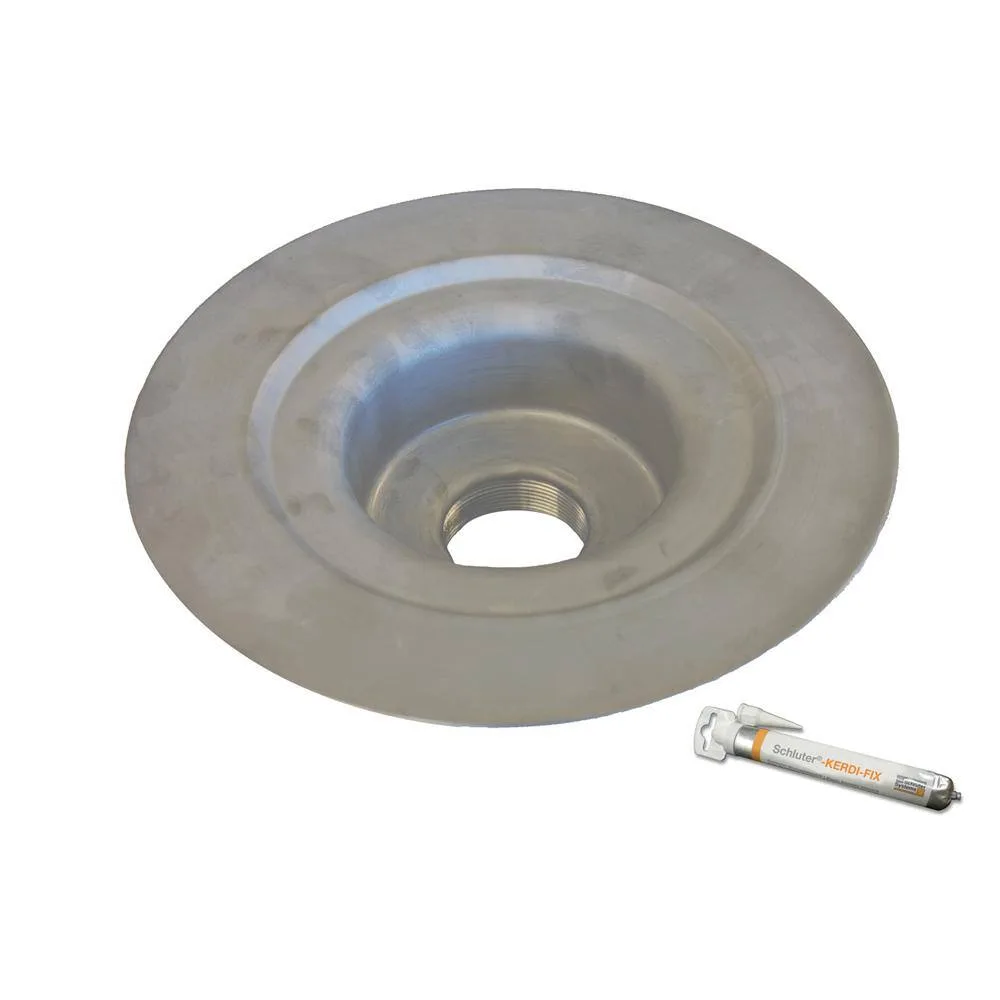 Schluter Kerdi-Drain 2 in. Outlet Threaded Stainless Steel Drain Flange No Corners KD2/ETH/FL