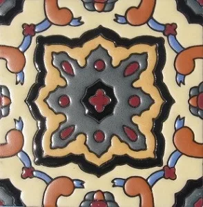 Tecoman "La Paz" Handcrafted Relief Mexican Tile