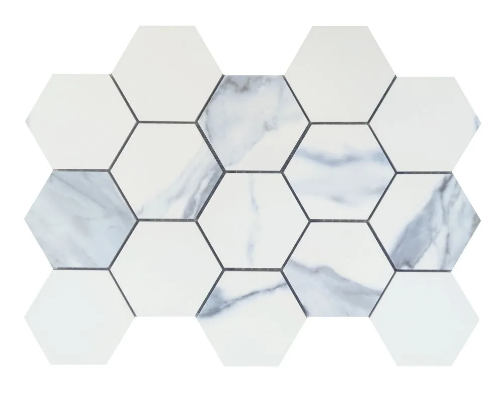 Calacatta Blue Matte Hexagon