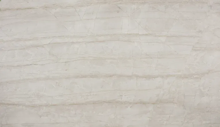 Perlato Taj Satin quartzite countertop in creamy beige and warm gold tones, satin finish