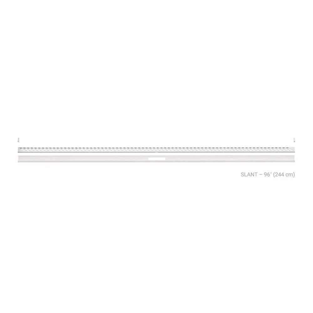 Schluter Kerdi-Line-Vario Matte White 96 in. Slant Grate and Channel Floor Installation Kit, textured finish, KLVRID14MBW244