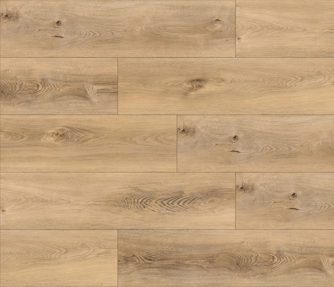 Springtime Laminate Flooring in textured finish, 12mm thickness, 9.37" width, AquaShield AC4 collection by MegaClic