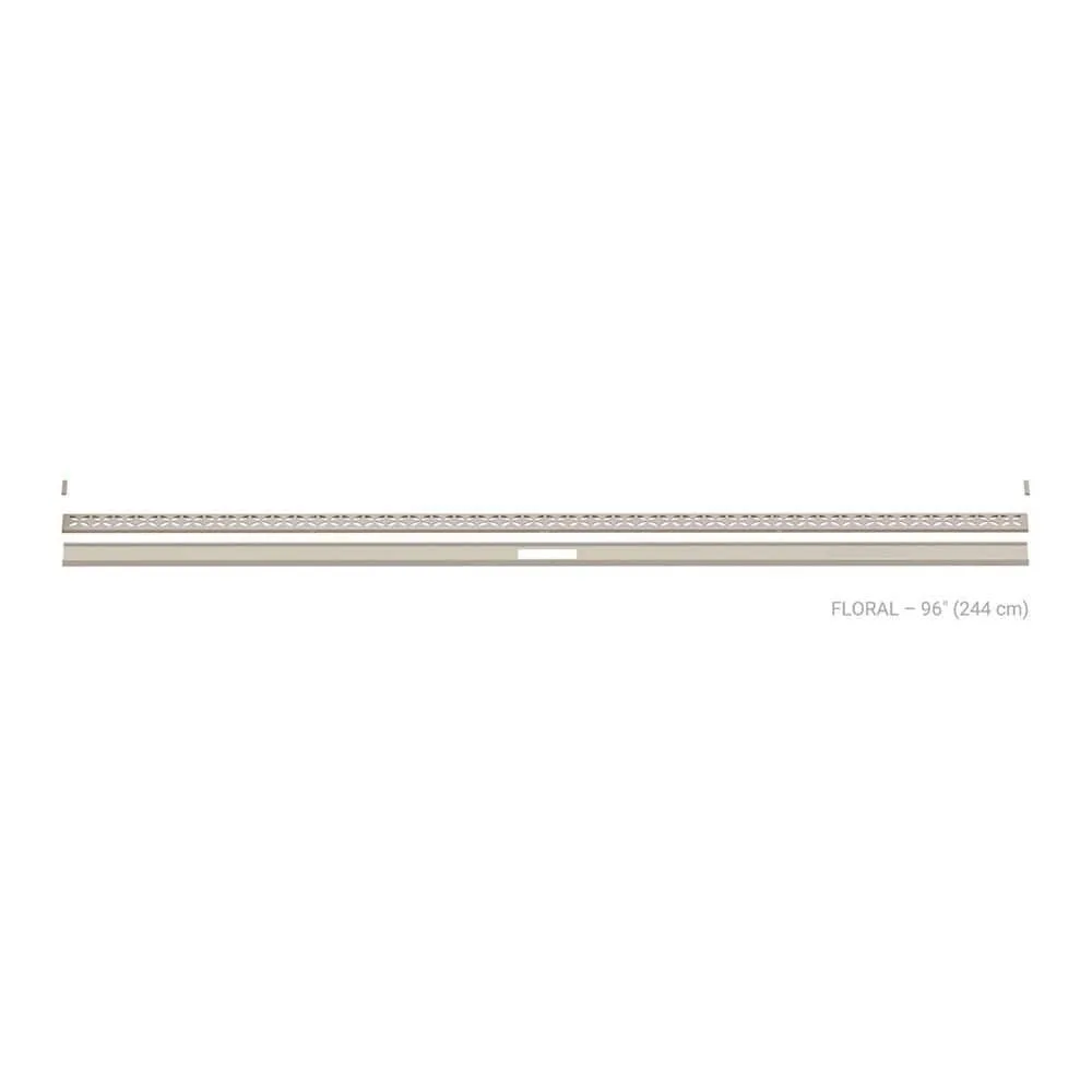 Schluter Kerdi-Line-Vario Cream 96 in. Floral Grate and Channel Floor Installation Kit KLVRID5TSC244, cream textured finish