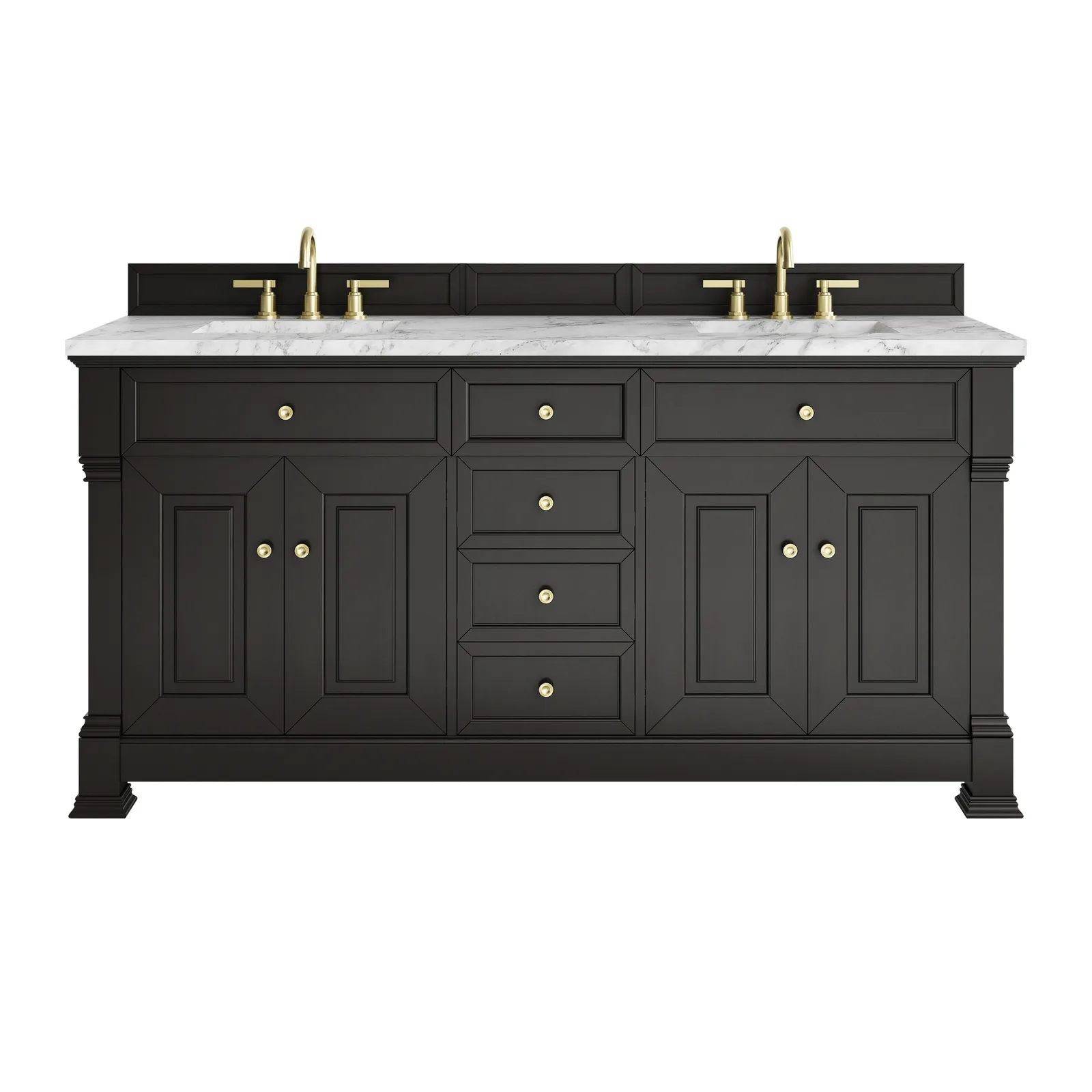 Brookfield 72" Vanity in Black Onyx, poplar material, 72 inches wide, traditional style