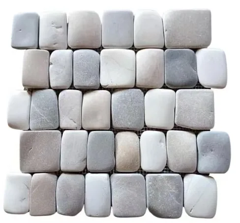 Tan/White/Grey 3D Bubble Pebble Mosaic