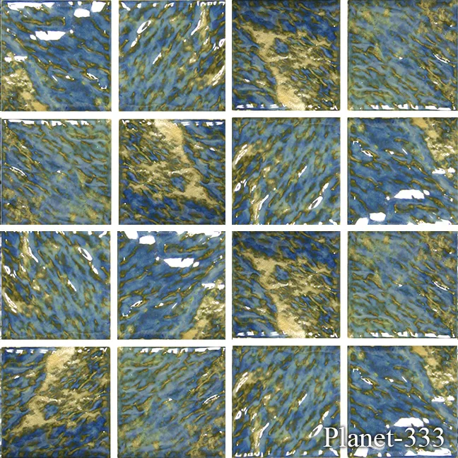 Planet Series Pool Tile in Albi and Opal colors, 1x1, 3x3, 6x6 sizes, made of durable ceramic