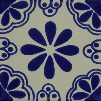 L32A Blue Isabel Talavera Tile 4x4 ceramic glazed tile in vibrant blue color