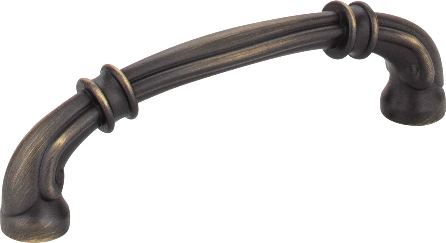 Lafayette Cabinet Pull-96 in Antique Brushed Satin Brass, decorative hardware for cabinetry