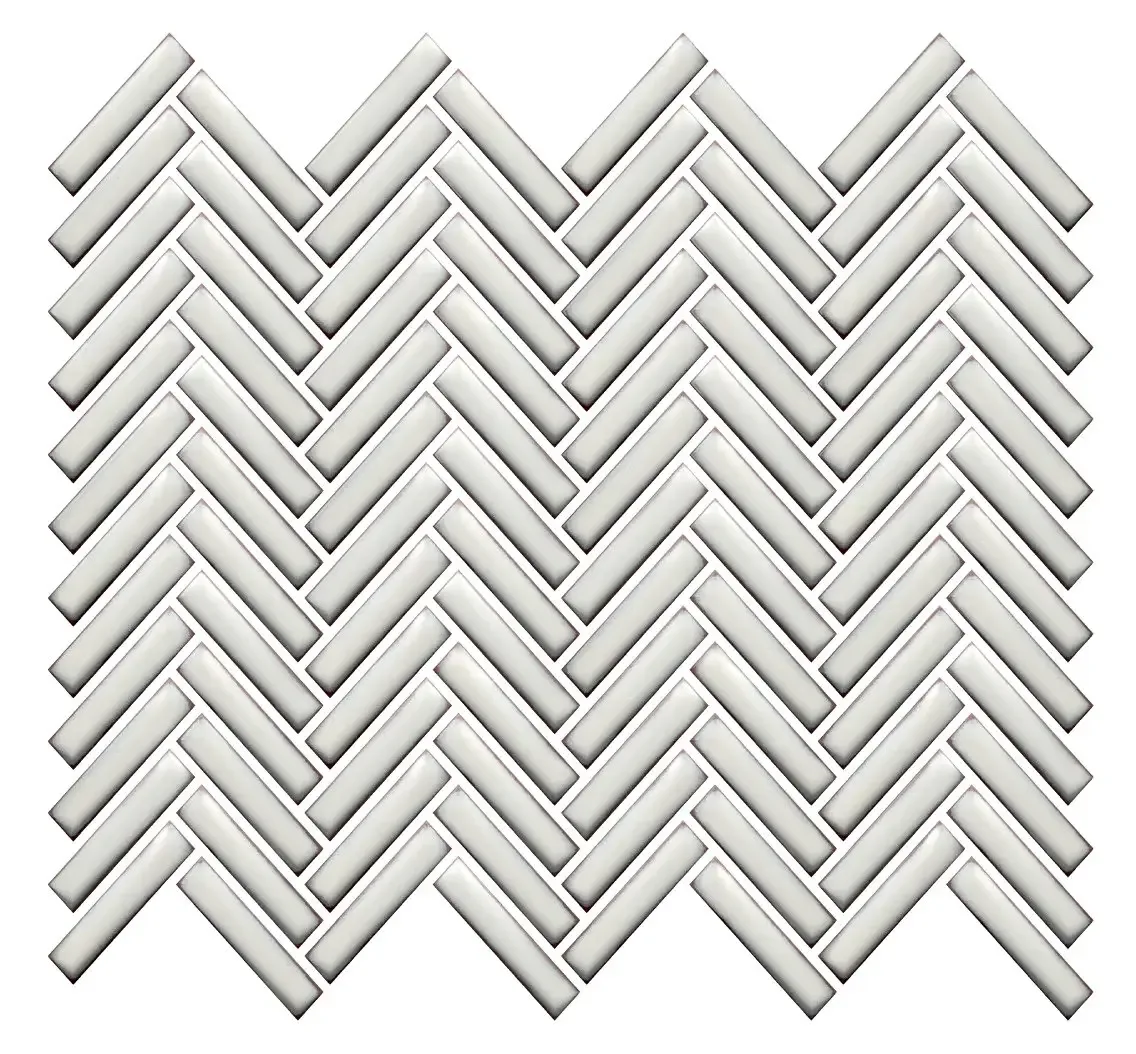 Bright Antique White Herringbone