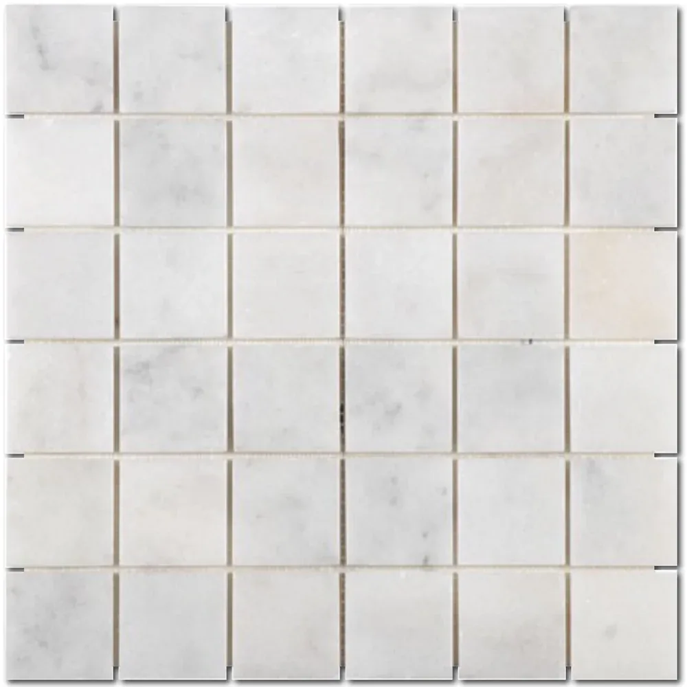 Carrara White Marble Square Mosaic