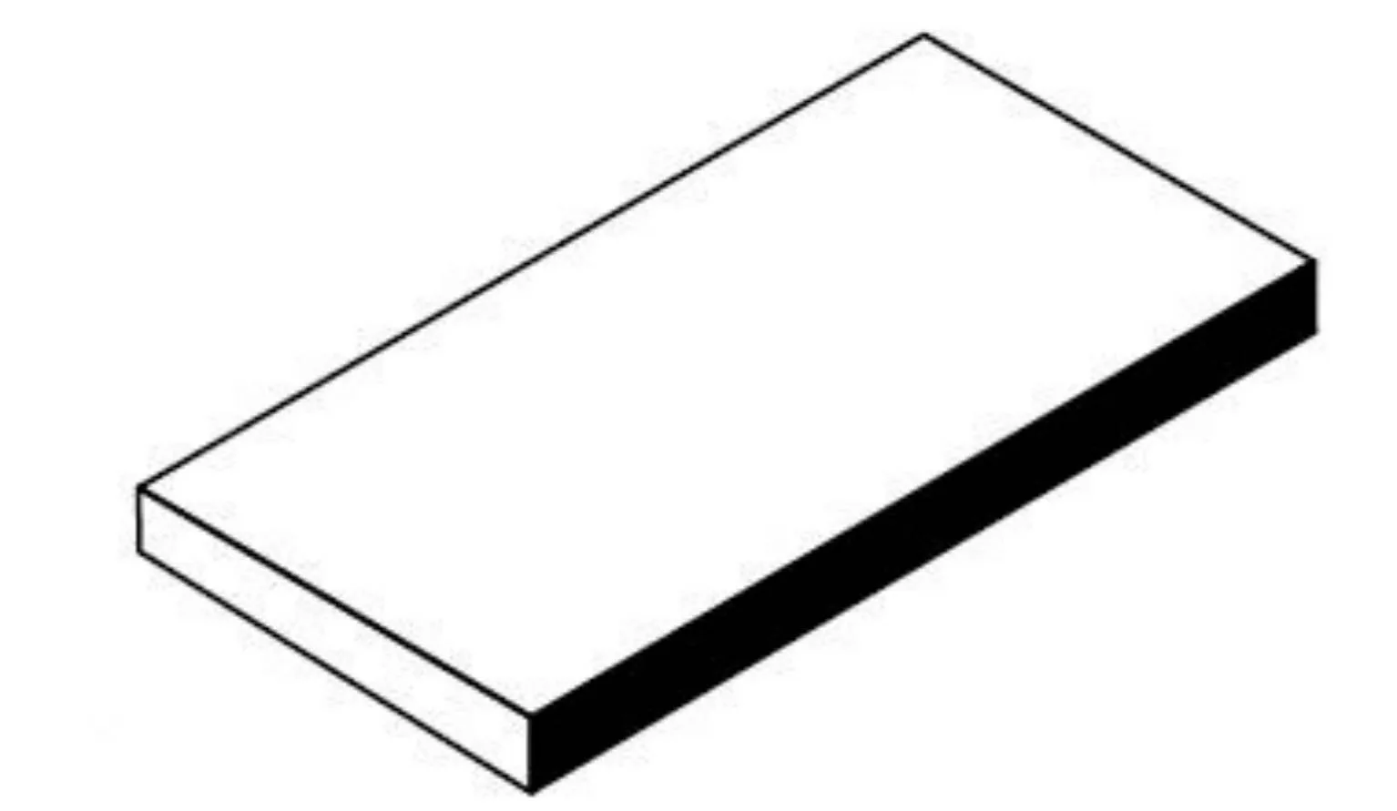 Single Glazed Edge 7.8" Ceramic Tile in Snow Cap color, 3.8x7.8 size, handcrafted finish