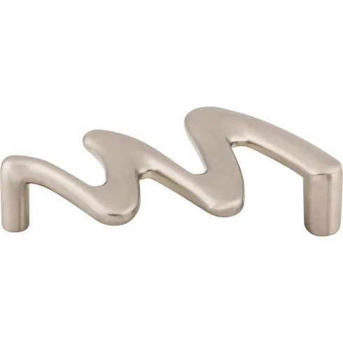 Squiggly Pull in Brushed Satin Nickel, decorative hardware, 3 3/4 inch size, Top Knobs