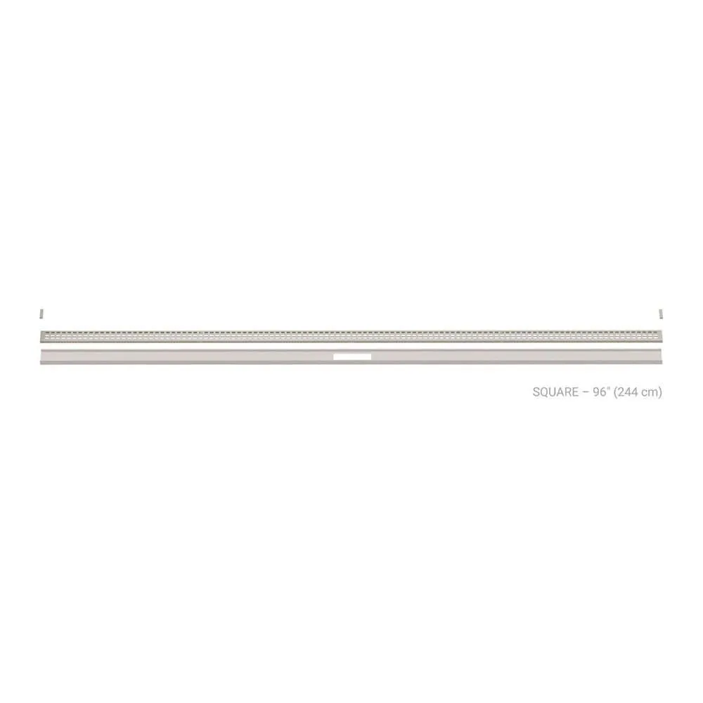 Schluter Kerdi-Line-Vario Greige 96 in. Square Grate and Channel Floor Installation Kit, textured greige finish