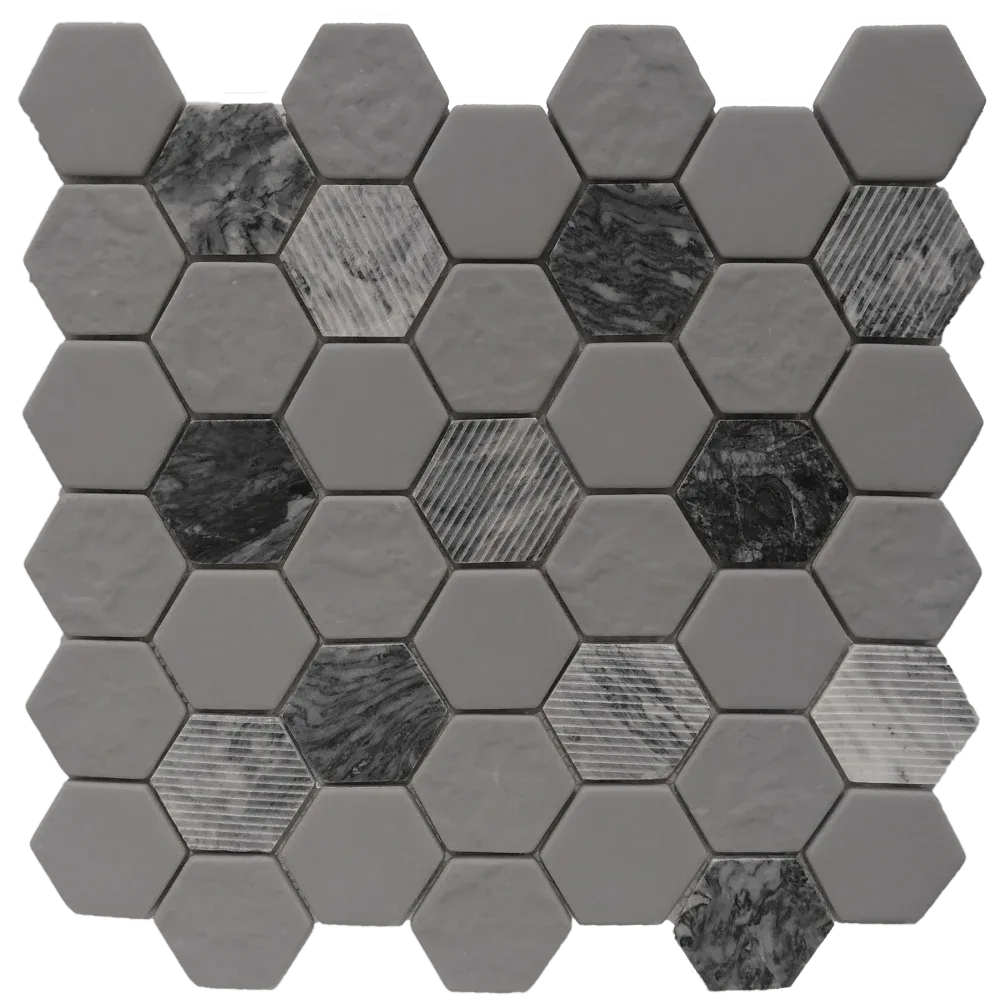 Gray Granite Mosaic Tile 12x12 Natural Stone & Glass Mosaics