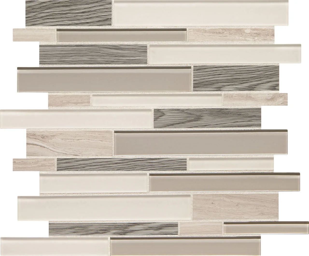 Daltile Idyllic Blends Serene Storm 1", Mixed, Random Linear Mosaic Tile
