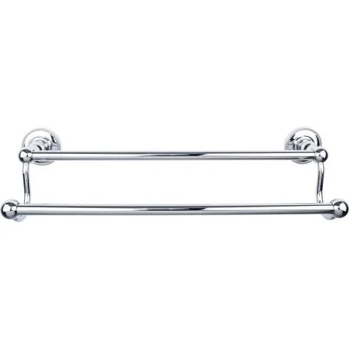 Edwardian Bath Towel Bar Double - Beaded Backplate