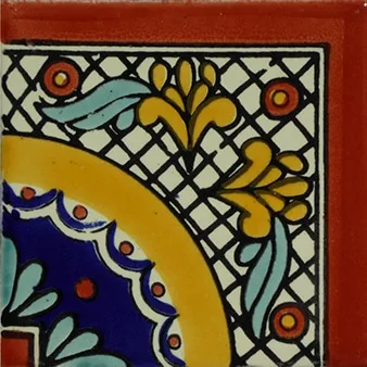 L11 Golden Vee Corner Talavera Tile
