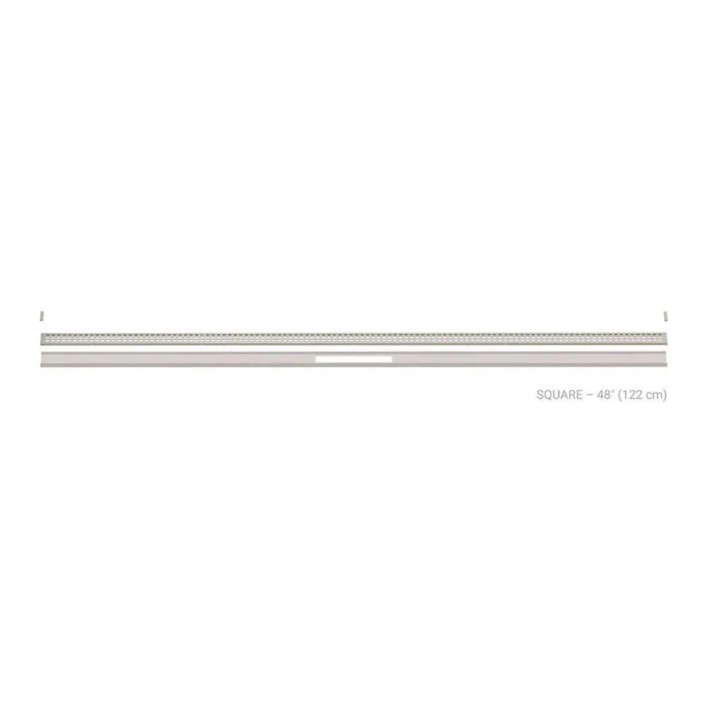 Schluter Kerdi-Line-Vario Greige 48 in. Square Grate and Channel Floor Installation Kit, textured greige finish, modern shower system accessory