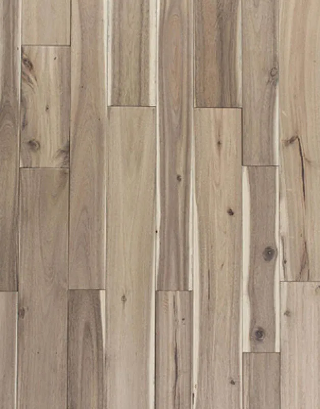 Yukon Solid Hardwood - Hand Scraped Distressed Tan Acacia Plank Flooring 3/4x3-1/2, 4-3/4 (mixed)x12-48 RL