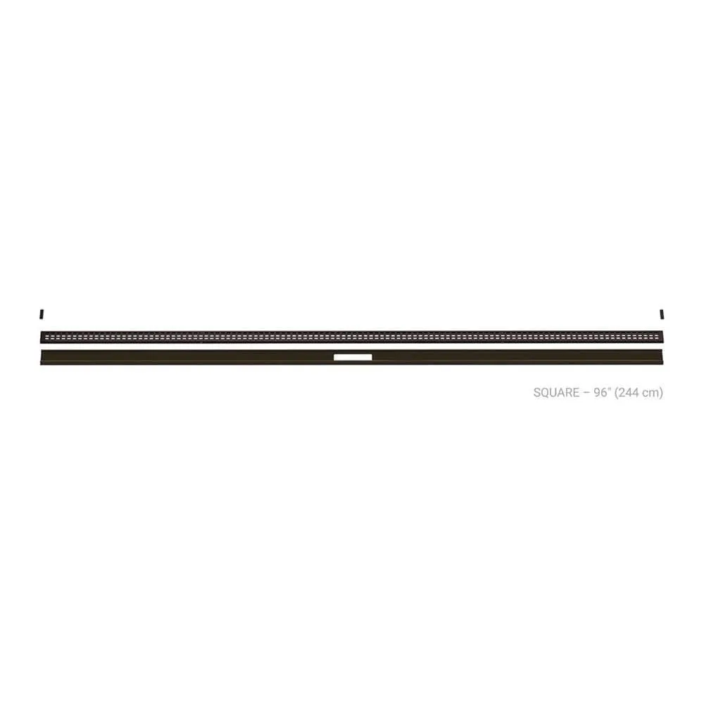 Schluter Kerdi-Line-Vario Bronze 96 in. Square Grate and Channel Floor Installation Kit, bronze textured finish, KLVRID3TSOB244