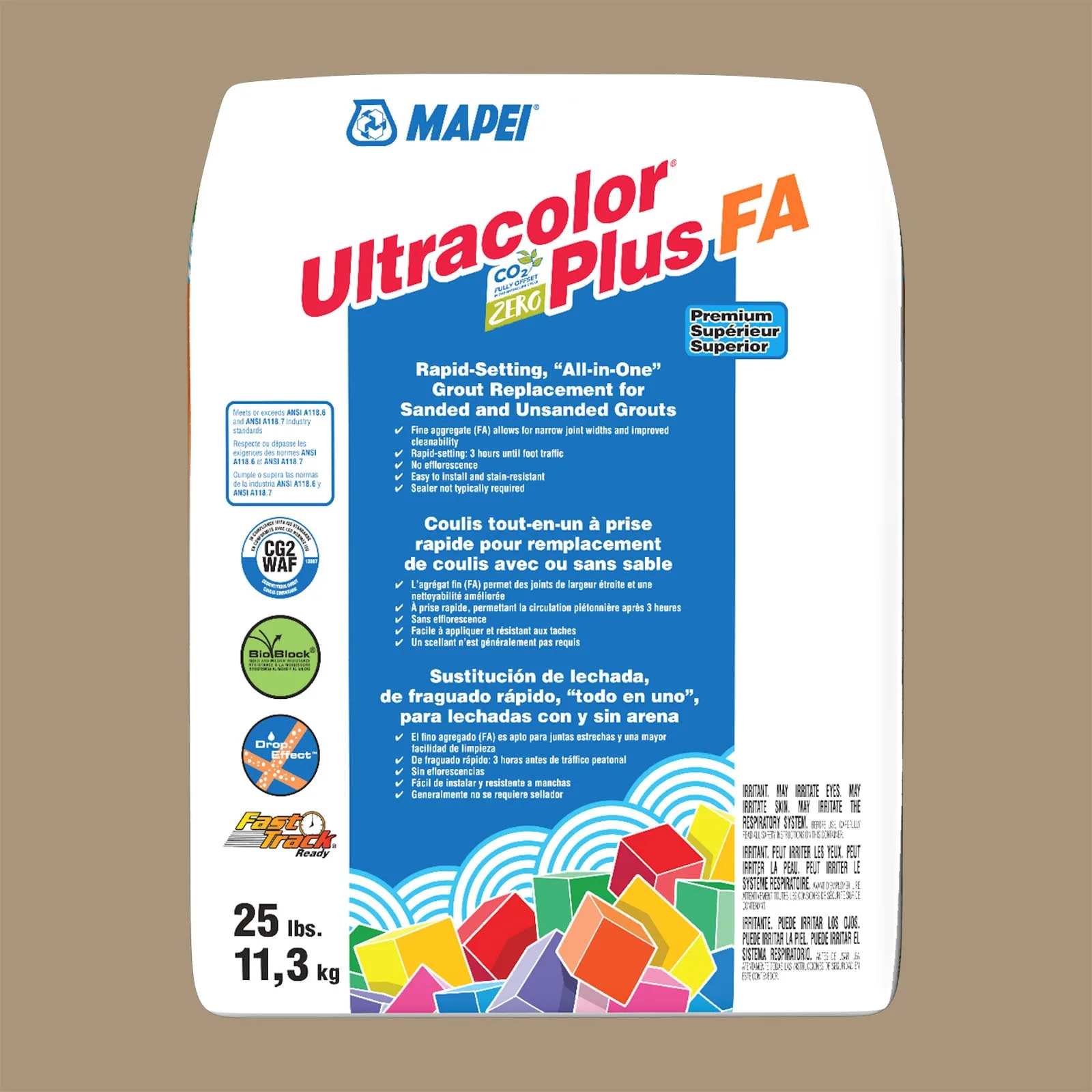 Mapei Ultracolor Plus FA Chamois #5005 All-in-one Grout 25-lb, Chamois color, premium grout material