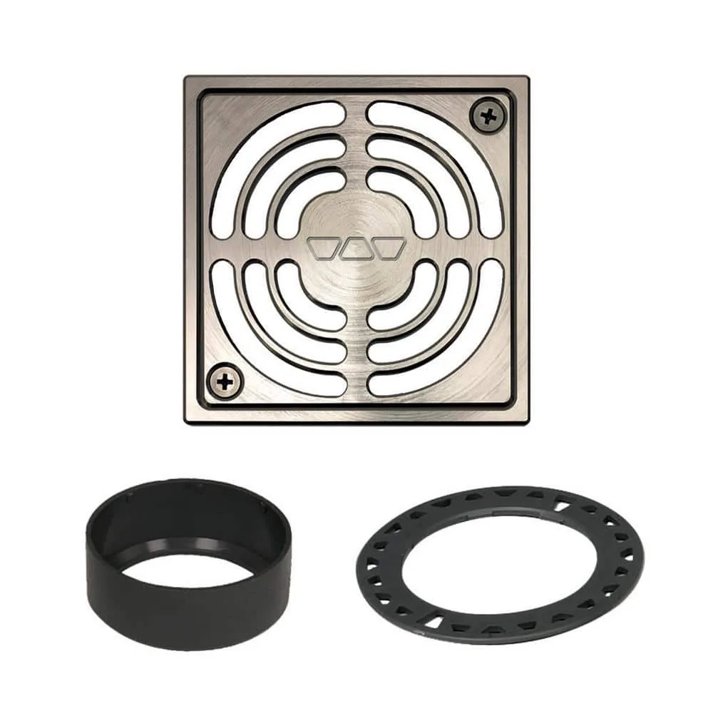 Schluter Kerdi-Drain 4 in. Brushed Nickel Grate KD4GRKATGB, brushed nickel finish, shower drain grate