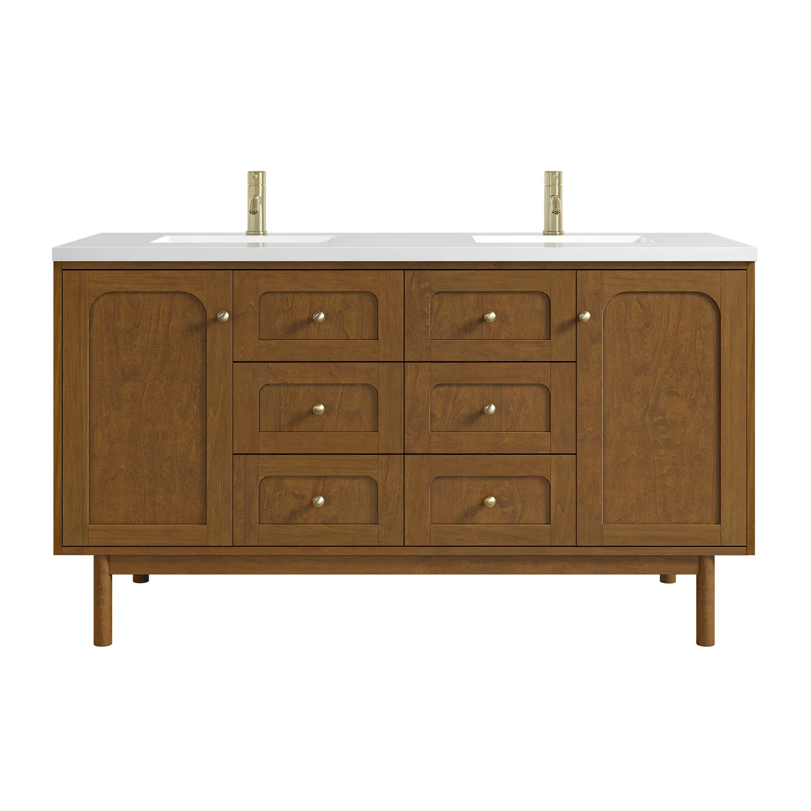 Laurent 60" Vanity Honey Oak finish with Ash and Poplar materials