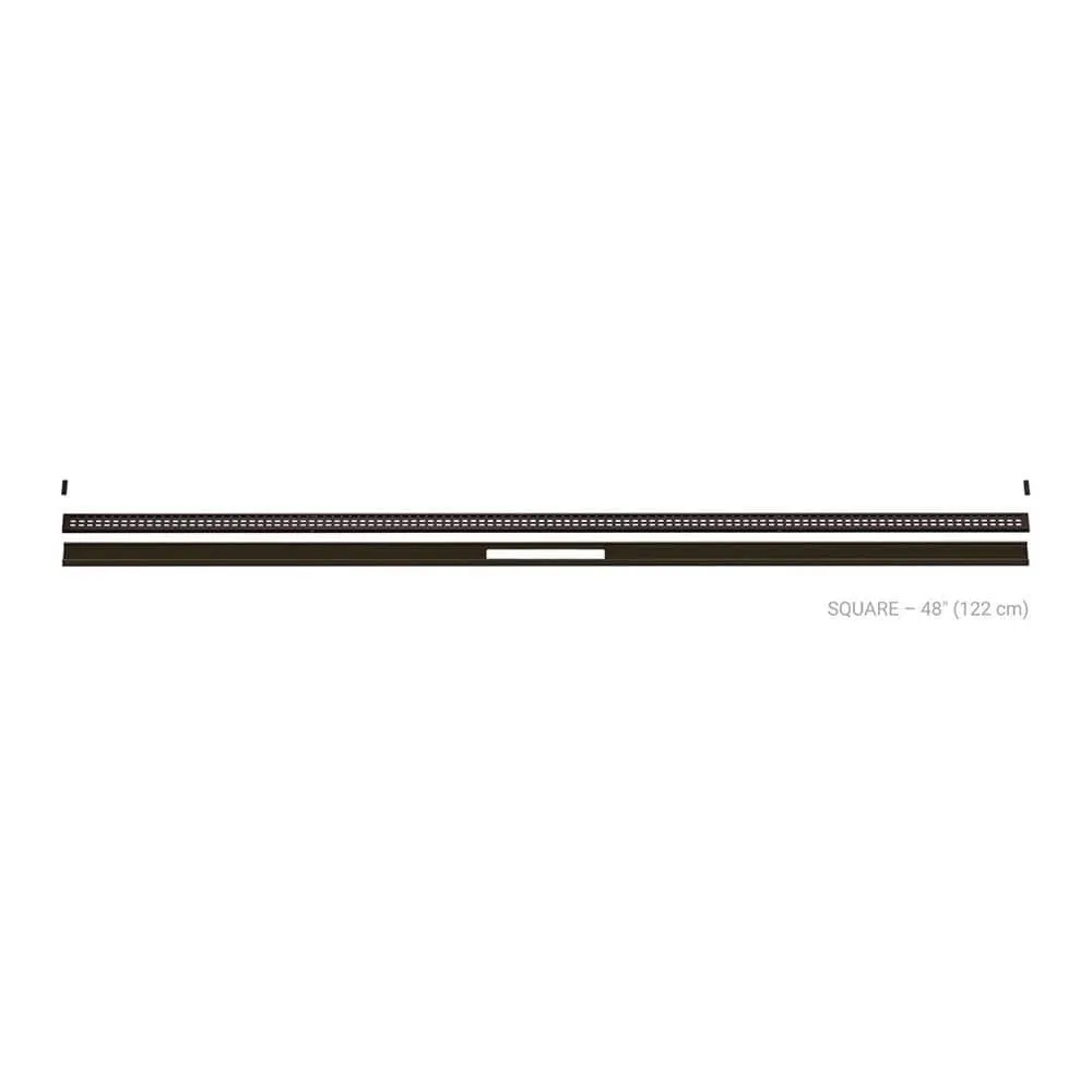 Schluter Kerdi-Line-Vario Bronze 48 in. Square Grate and Channel Kit, bronze textured finish, shower system accessory