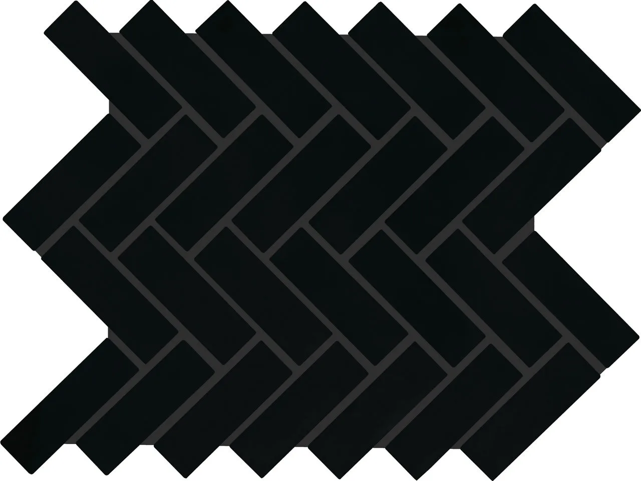 Daltile Color Wheel Mosaic Black 1X3, Matte, Herringbone