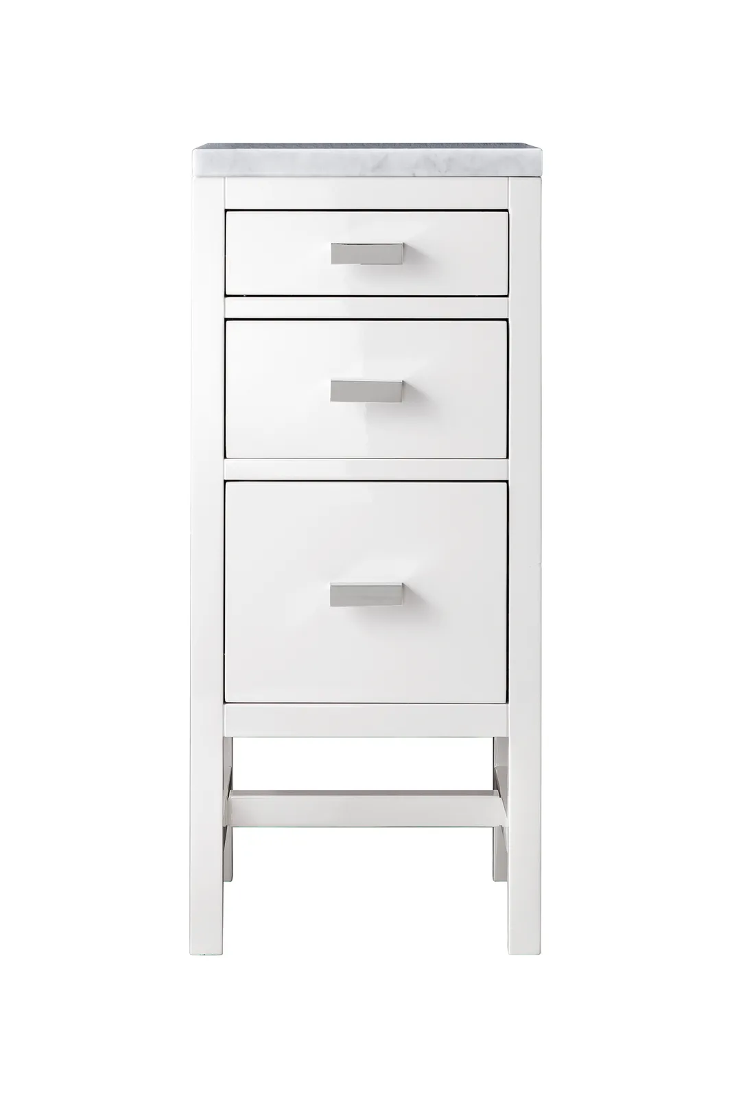 Addison 15.0" Side Cabinet in Glossy White Zeus finish with Silestone Low Silica Countertop
