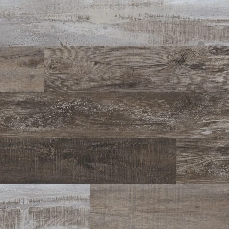 Prescott - Weathered Brina LVP flooring in brown color, low gloss finish, 7x48 size, durable material