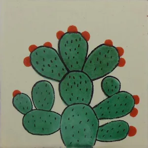 L89 - Green Cactus Talavera Tile