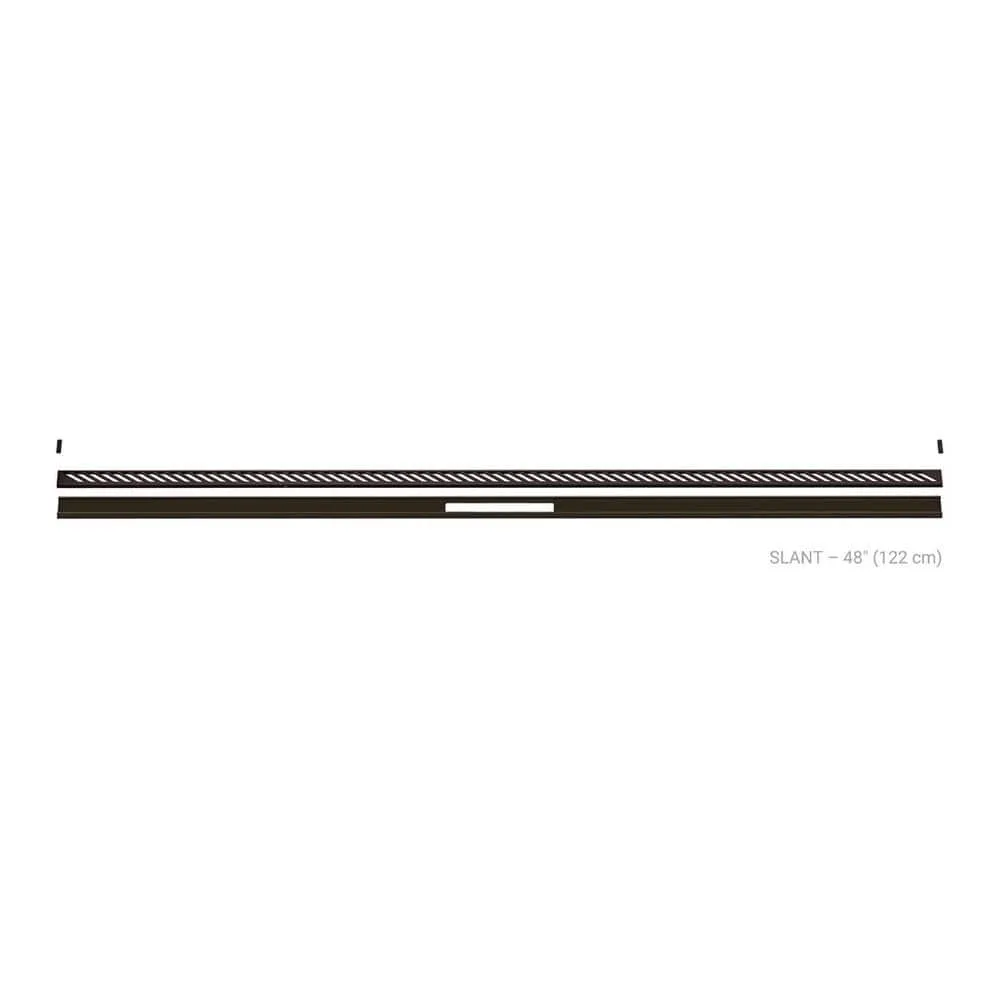 Schluter Kerdi-Line-Vario Bronze 48 in. slant grate and channel floor installation kit, textured bronze finish
