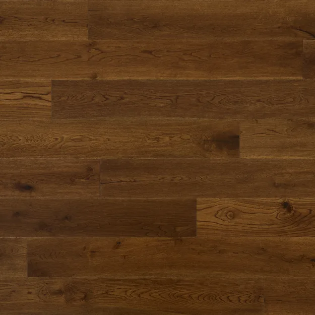 Mizunara Woods Shirikawa engineered hardwood flooring, 7.5 in wide, wire-brushed finish, Japanese White Oak material