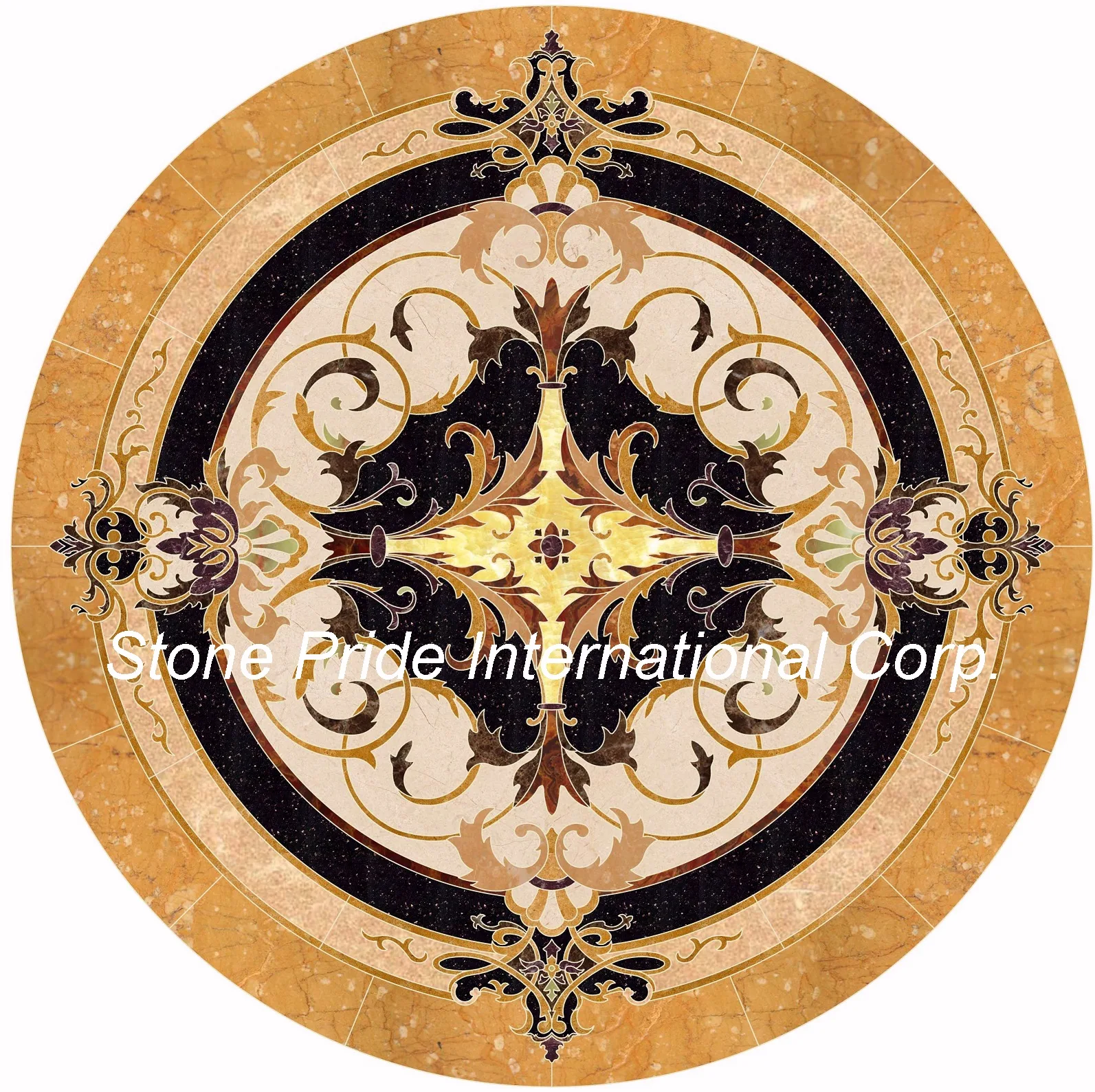 Neptune Marble Medallion in elegant blue and white finish, crafted from high-quality marble with aluminum backing