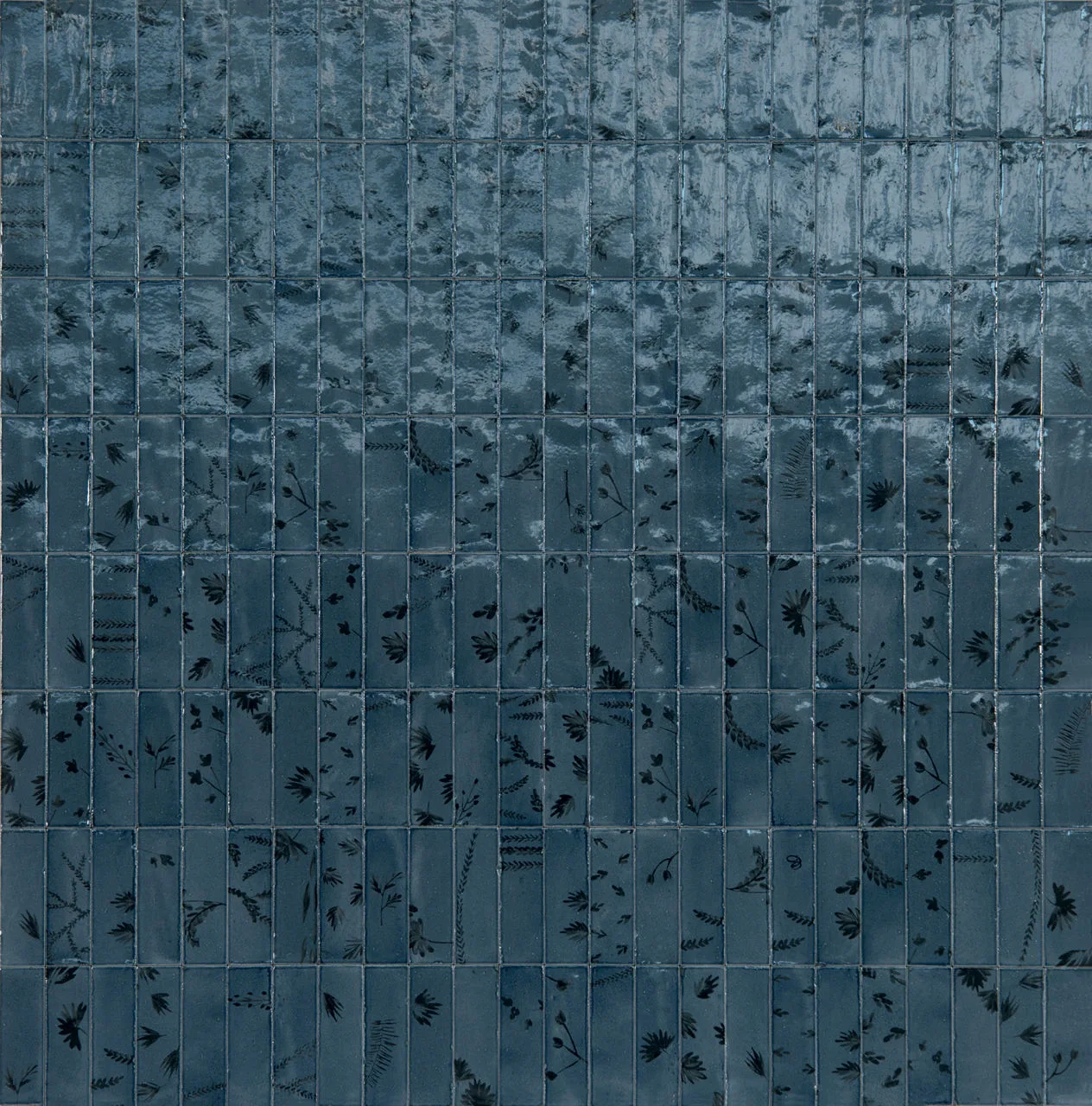 Marazzi Rice Blu Deco Leaf