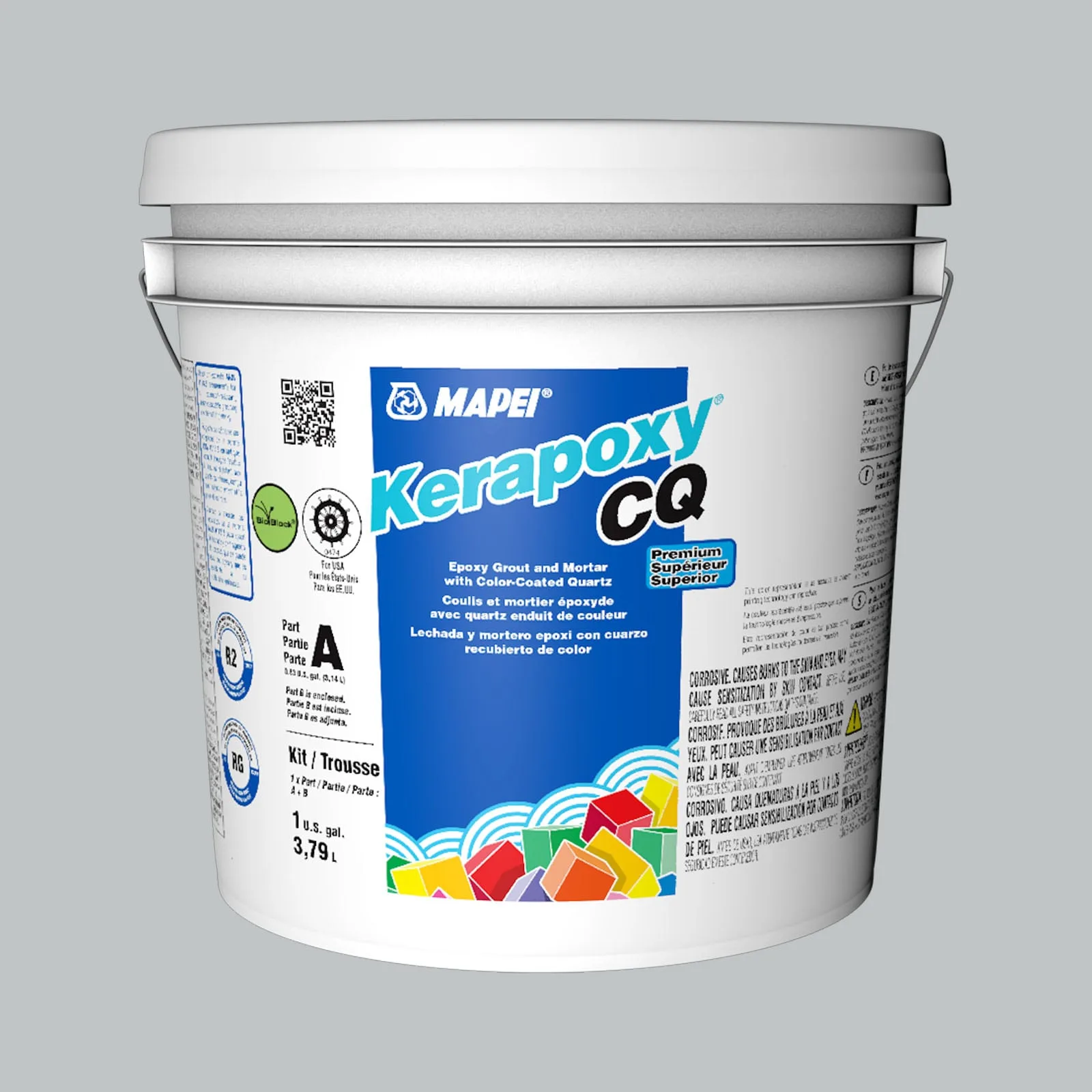 Mapei Kerapoxy CQ Rain Epoxy Grout 1 Gal - Rain color, epoxy material for durable and moisture-resistant applications