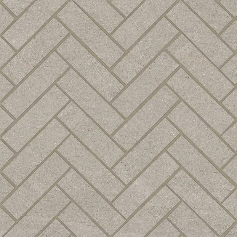 Magnifica Basalt Sand Mosaic Tile 12x12 Porcelain Herringbone Honed Finish